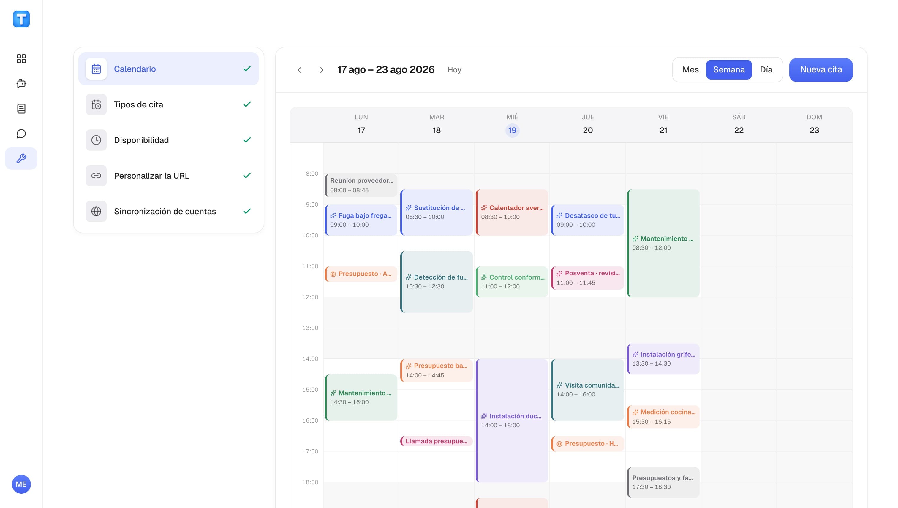 Sus citas en su agenda