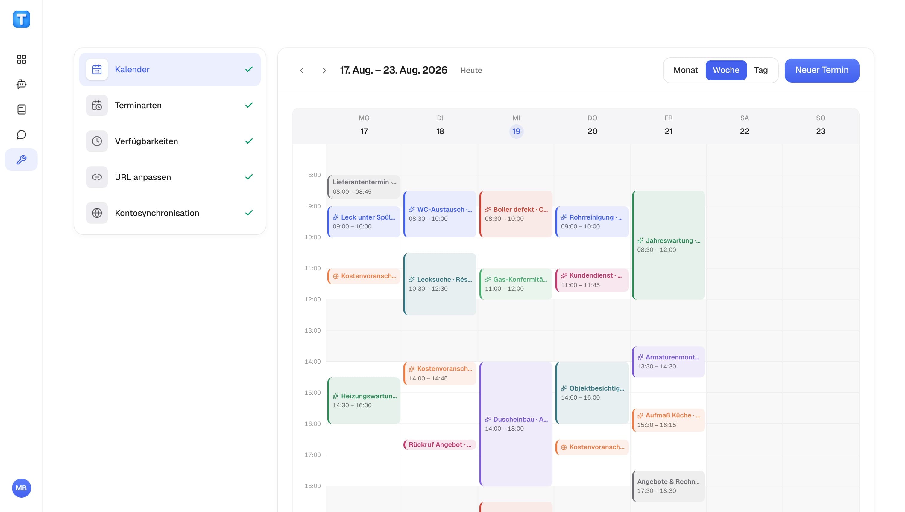 Ihre Termine in Ihrem Kalender